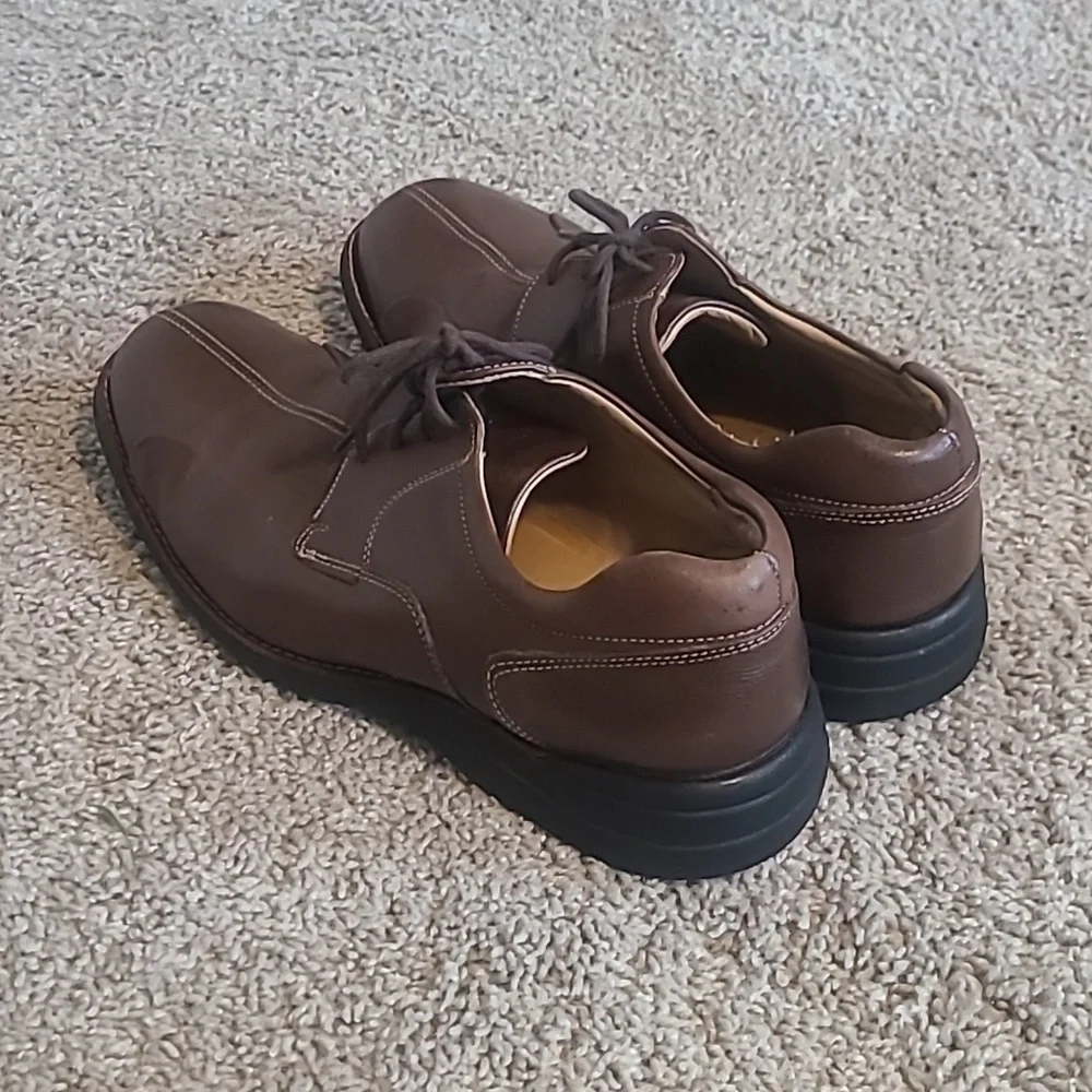 GUC Johnston & Murphy Sheepskin Oxford Brown Dress Shoes Men's Sz 10.5M